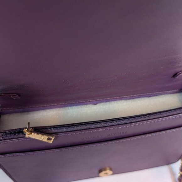 Badgley Mischka Diamond Quilted Purple Crossbody Bag with Gold Chain Strap NWT - Picture 9 of 15